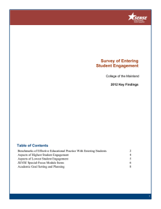 Survey of Entering Student Engagement Table of Contents
