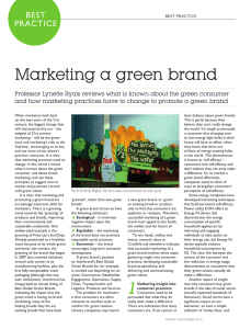 Marketing a green brand BEST PRACTICE