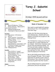 Torey J. Sabatini School October 2010 second edition Week of November 1st