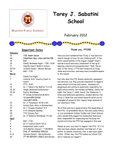 Torey J. Sabatini School February 2012 Important Dates