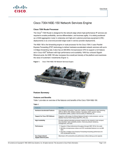 Cisco 7304 NSE-150 Network Services Engine Cisco 7304 Route Processor