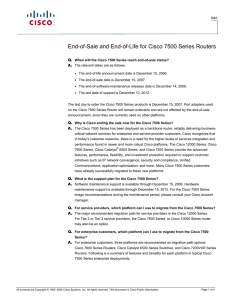 End-of-Sale and End-of-Life for Cisco 7500 Series Routers Q. A.