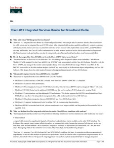 Cisco 815 Integrated Services Router for Broadband Cable Q. A.