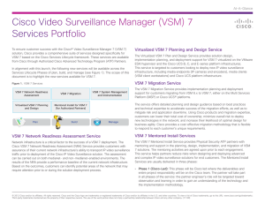 Cisco Video Surveillance Manager (VSM) 7 Services Portfolio At-A-Glance