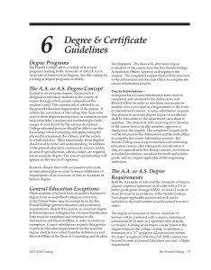 6 Degree &amp; Certificate Guidelines Degree Programs