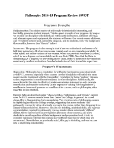 Philosophy 2014-15 Program Review SWOT  Program's Strengths