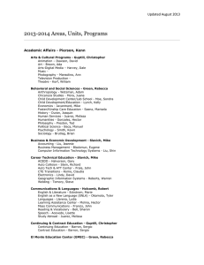 2013-2014 Areas, Units, Programs Updated August 2013 Academic Affairs - Pierson, Kenn