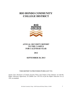 RIO HONDO COMMUNITY COLLEGE DISTRICT ANNUAL SECURITY REPORT