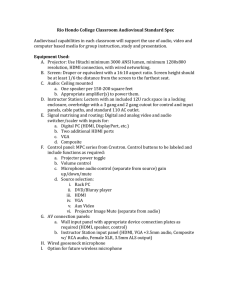 Rio Hondo College Classroom Audiovisual Standard Spec