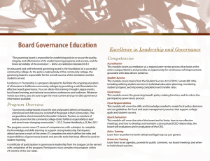 Board Governance Education Excellence in Leadership and Governance Competencies