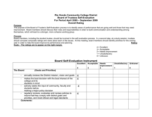 Rio Hondo Community College District Board of Trustees Self-Evaluation – September 2009