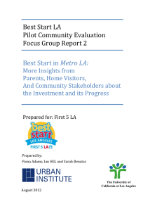 Best Start LA Pilot Community Evaluation Focus Group Report 2