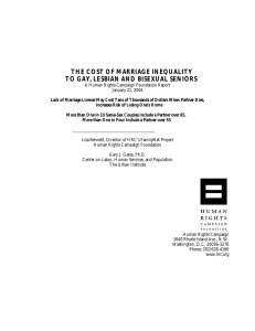 THE COST OF MARRIAGE INEQUALITY TO GAY, LESBIAN AND BISEXUAL SENIORS