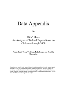 Data Appendix to Kids’ Share