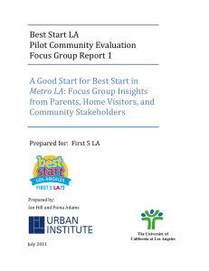 Best Start LA Pilot Community Evaluation Focus Group Report 1