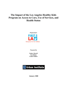 The Impact of the Los Angeles Healthy Kids Health Status