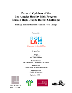 Parents’ Opinions of the Los Angeles Healthy Kids Program