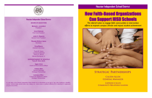 How Faith-Based Organizations Can Support HISD Schools Houston Independent School District