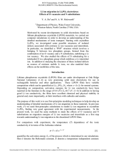 Li ion migration in Li PO electrolytes: