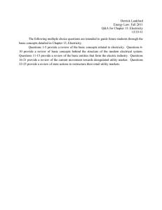 Derrick Lankford Energy Law: Fall 2011 Q&amp;A for Chapter 13: Electricity 12/23/11