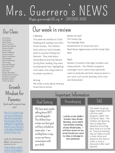 Mrs. Guerrero’s NEWS Our week in review