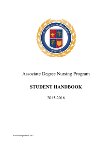 Associate Degree Nursing Program STUDENT HANDBOOK 2015-2016