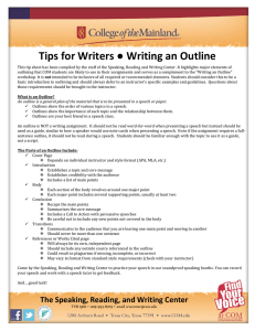 Tips for Writers ● Writing an Outline