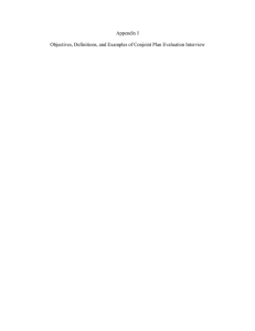Appendix I  Objectives, Definitions, and Examples of Conjoint Plan Evaluation Interview