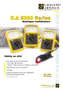 C.A 5000 Series Analogue multimeters Safety on site!