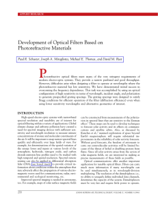 P Development of Optical Filters Based on Photorefractive Materials