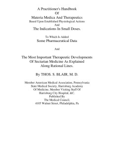 A Practitioner's Handbook Of Materia Medica And Therapeutics The Indications In Small Doses.
