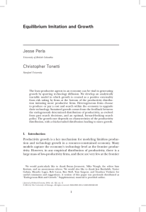 Equilibrium Imitation and Growth Jesse Perla Christopher Tonetti