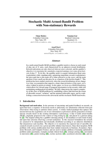 Stochastic Multi-Armed-Bandit Problem with Non-stationary Rewards