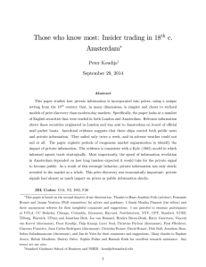 Those who know most: Insider trading in 18 c. Amsterdam th