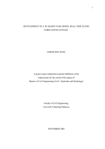 i DEVELOPMENT OF A PC-BASED TANK MODEL REAL-TIME FLOOD FORECASTING SYSTEM.