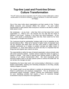 Top-line Lead and Front-line Driven Culture Transformation