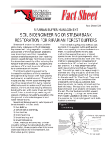SOIL BIOENGINEERING OR STREAMBANK RESTORATION FOR RIPARIAN FOREST BUFFERS RIPARIAN BUFFER MANAGEMENT