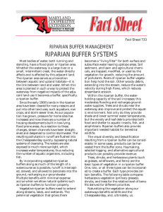 RIPARIAN BUFFER SYSTEMS RIPARIAN BUFFER MANAGEMENT Fact Sheet 733