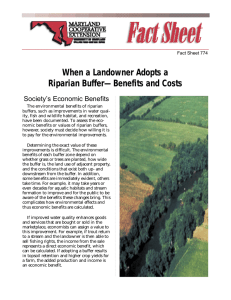 When a Landowner Adopts a Riparian Buffer—Benefits and Costs Society’s Economic Benefits