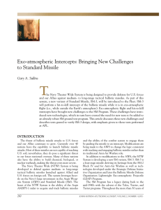 T Exo-atmospheric	Intercepts:	Bringing	New	Challenges to	Standard	Missile Gary A. Sullins