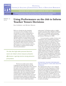 Using Performance on the Job to Inform Teacher Tenure Decisions