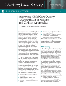 Charting Civil Society Improving Child Care Quality: A Comparison of Military