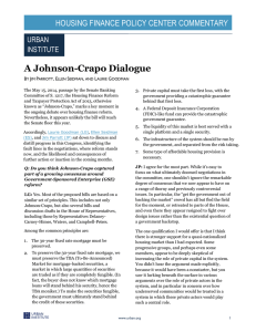A Johnson-Crapo Dialogue HOUSING FINANCE POLICY CENTER COMMENTARY URBAN INSTITUTE