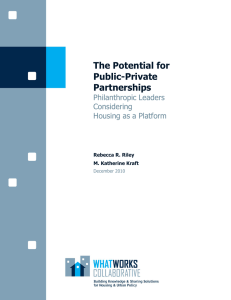 The Potential for Public-Private Partnerships