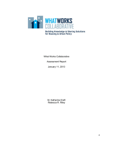 What Works Collaborative Assessment Report January 11, 2013