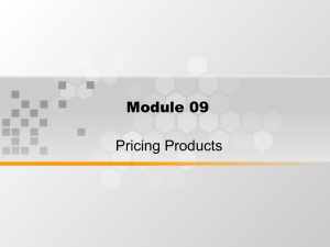Module 09 Pricing Products