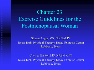 Chapter 23 Exercise Guidelines for the Postmenopausal Woman