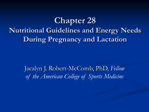 Chapter 28 Nutritional Guidelines and Energy Needs During Pregnancy and Lactation Fellow
