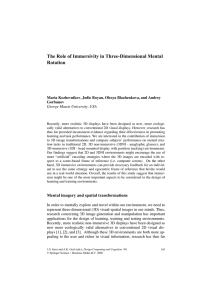 The Role of Immersivity in Three-Dimensional Mental Rotation Gorbunov