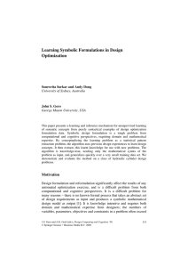 Learning Symbolic Formulations in Design Optimization Somwrita Sarkar and Andy Dong